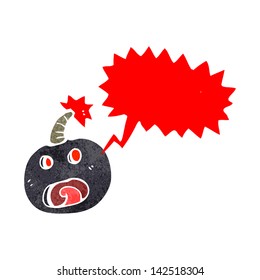 Retro-Cartoon-Bombe mit Sprachblase
