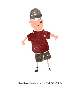 retro cartoon boy in hat