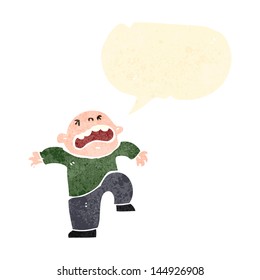 niño de dibujos animados retro con rabieta