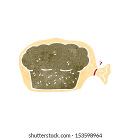 retro cartoon bread in bag