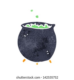 retro cartoon bubbling cauldron
