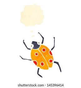 Retro-Cartoon-Bug mit Denkblase
