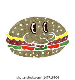 retro cartoon burger