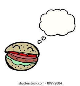 retro cartoon burger