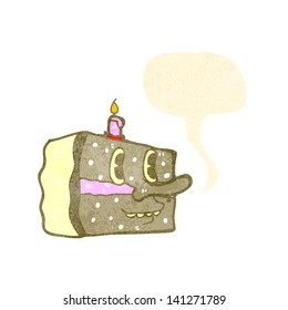 retro rebanada de tartas de dibujos animados