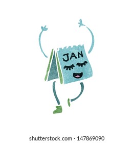 calendario de dibujos animados retro