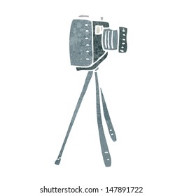 retro cartoon camera on tripod