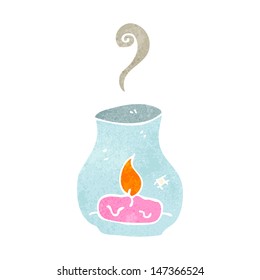 vela de dibujos animados retro en linterna de tormenta