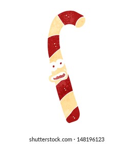 retro cartoon candy cane