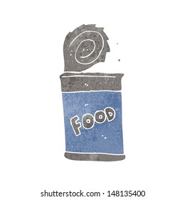 retro cartoon canned food