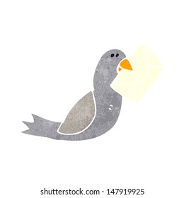 Retro Cartoon Carrier Pigeon