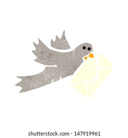 Retro Cartoon Carrier Pigeon