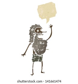 retro cartoon castaway man