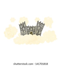 retro cartoon castle in sky