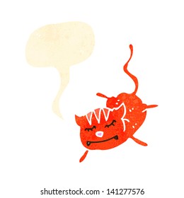 retro cartoon cat with speech bubble