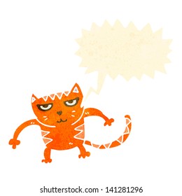 Retro-Cartoon-Katze mit Sprachblase