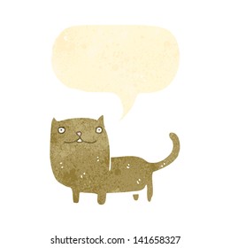Retro-Cartoon-Katze mit Sprachblase