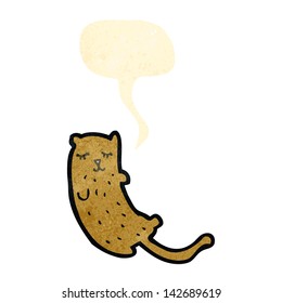 retro cartoon cat with speech bubble