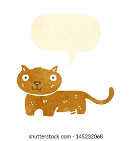 retro cartoon cat with speech bubble