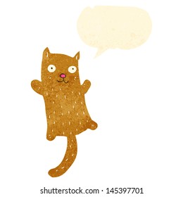 retro cartoon cat with speech bubble