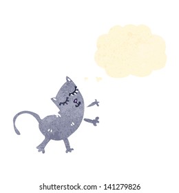 retro cartoon cat with thought bubble