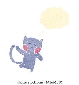 Retro-Cartoon-Katze mit Denkblase