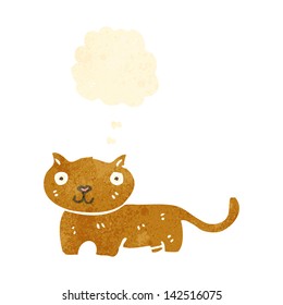 retro cartoon cat with thought bubble