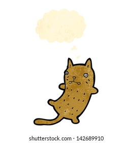retro cartoon cat with thought bubble
