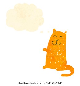 retro cartoon cat with thought bubble