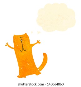 retro cartoon cat with thought bubble