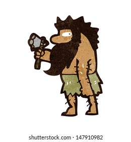 hombre cavernoso de dibujos retro