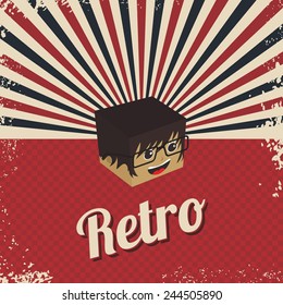 retro cartoon character head
