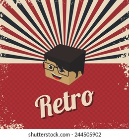retro cartoon character head