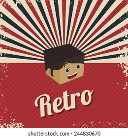 retro cartoon character head