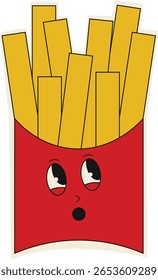 Personagem de Animação Retrô. Isolado no fundo branco. Ilustração de vetor