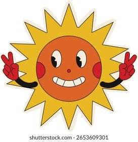 Personagem de Animação Retrô. Isolado no fundo branco. Ilustração de vetor