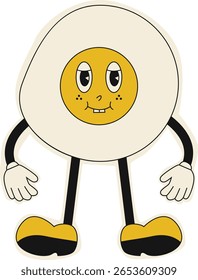 Personagem de Animação Retrô. Isolado no fundo branco. Ilustração de vetor