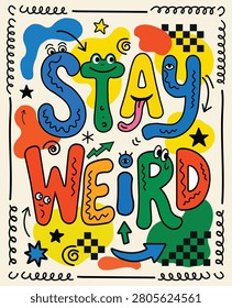 Retro Cartoon Character Typography - Psychedelic 