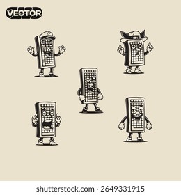 Retro Cartoon Characters Five Fun Wafer Biscuit Mascots
