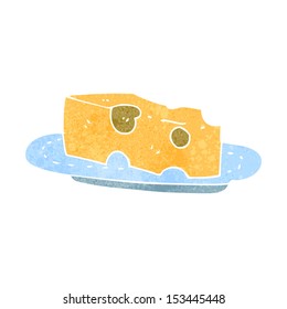 retro cartoon cheese on plate