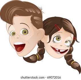 retro cartoon children