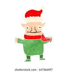 retro cartoon christmas elf