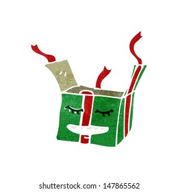 regalo de navidad de caricatura retro