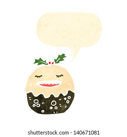 retro cartoon christmas pudding