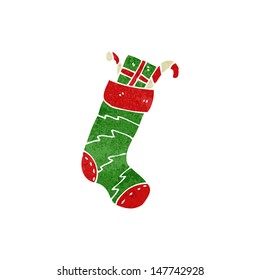 retro cartoon christmas stocking