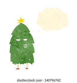 retro cartoon christmas tree