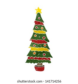 retro cartoon christmas tree