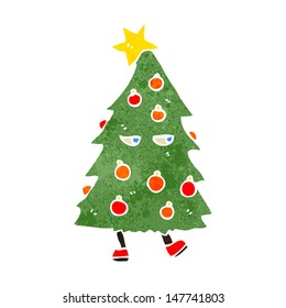 retro cartoon christmas tree