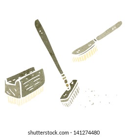 retro cartoon cleaning tools