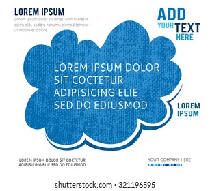 Retro cartoon cloud. Abstract vector background.